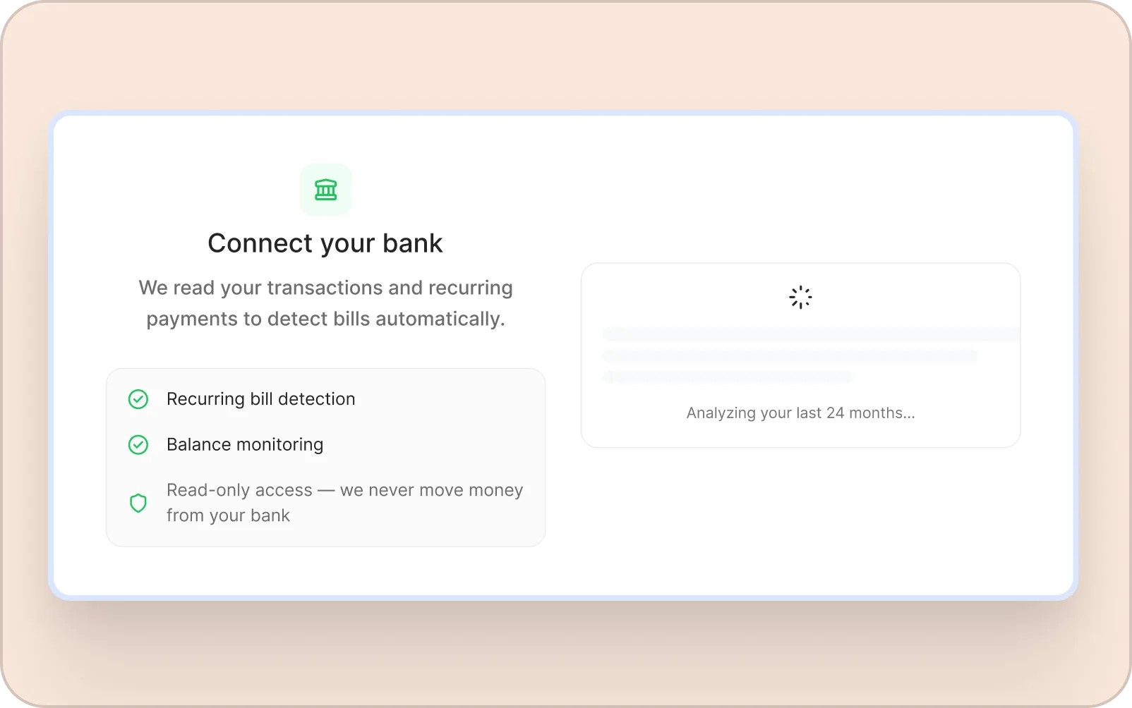 BloomWise suggestion card states, default, applied, expanded, and snoozed